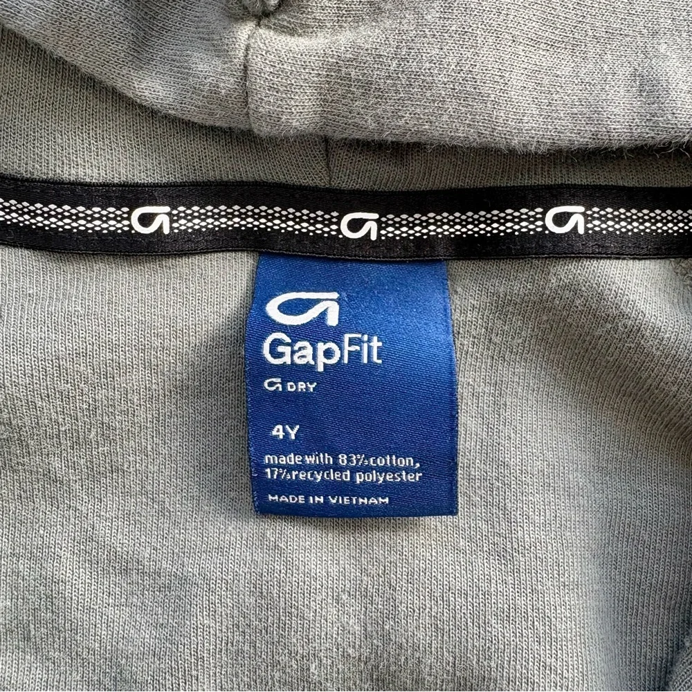 GapFit Dino Spike Hood Zip Hoodie Gray Green Tech Jacket Sweatshirt: Size 4